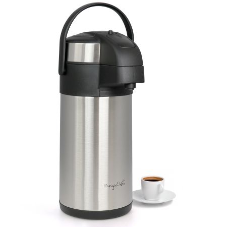 MegaChef 3.17 Quart Stainless Steel Vacuum Body Pump Cap Air Pot